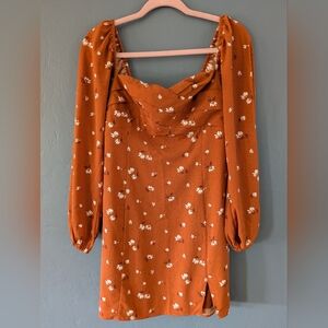 Abercrombie And Fitch Orange Floral Dress